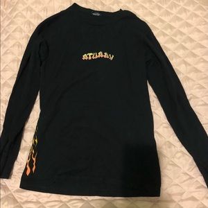 Stussy black sweatshirt with flame design